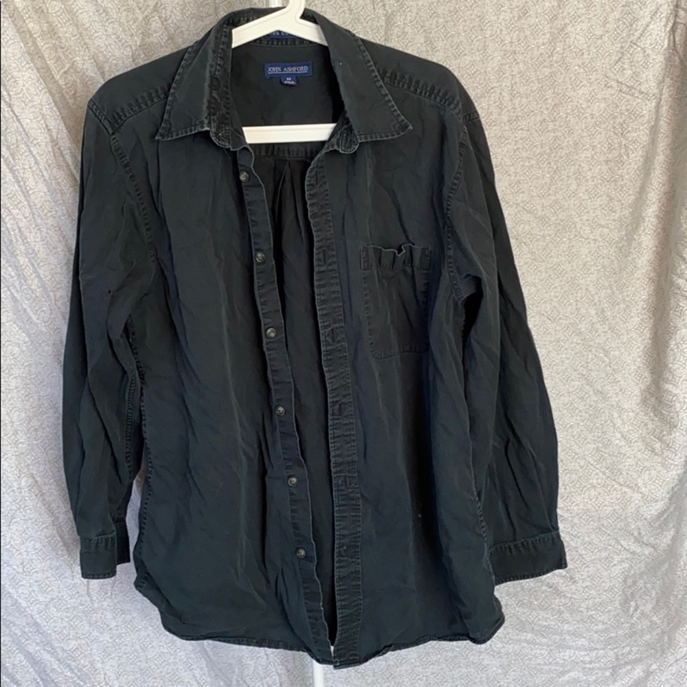 Black oversized button down